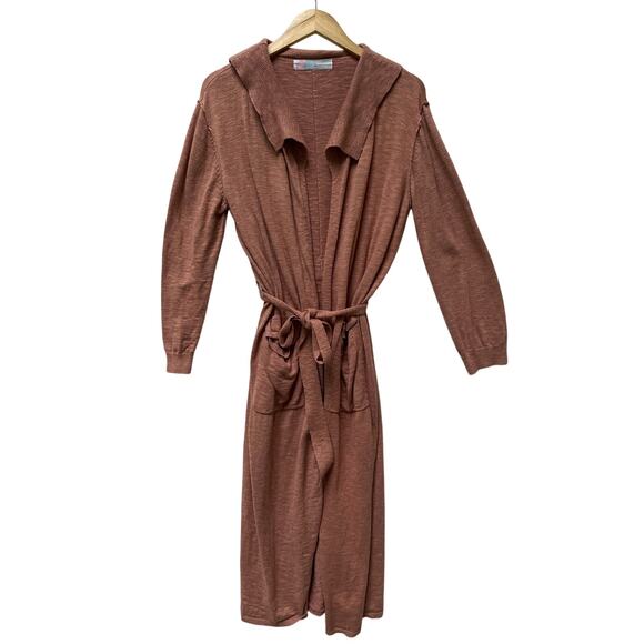 Free People Beach Long Terracotta Sweater cardigan Robe size XS - Picture 1 of 6